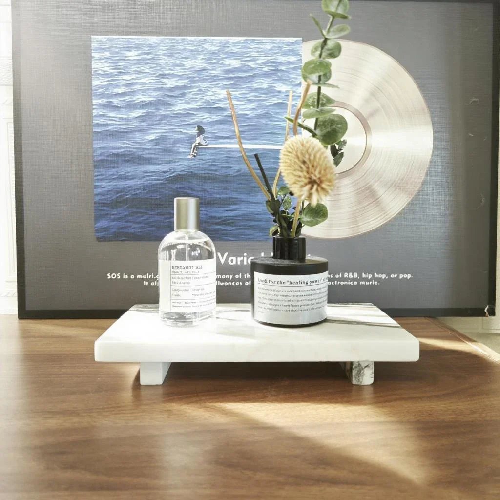 حامل قاعدة رخامية موفر للمساحة، صينية حمام مدمجة، قاعدة حجرية غير قابلة للانزلاق، حامل صابون وحلقة، منظم علوي لخزانة الملابس