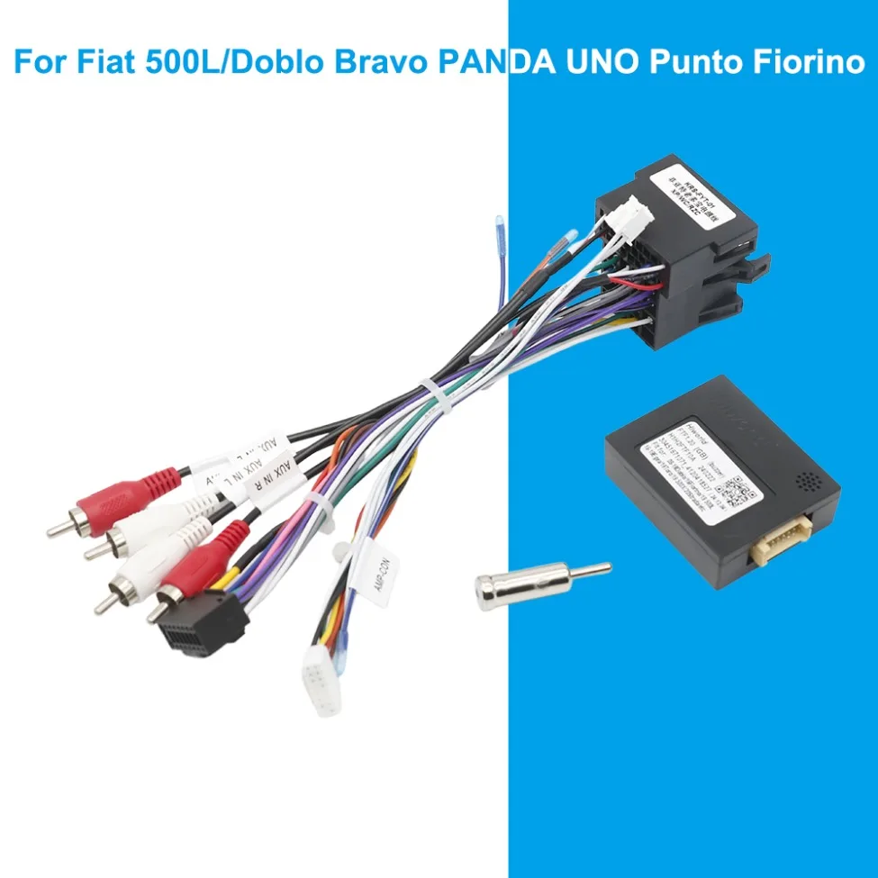 HiWorld CANBUS 16 Pin Wiring Harness Power Cable for Fiat 500L/Doblo Bravo PANDA UNO Punto Fiorino Android Car Radio