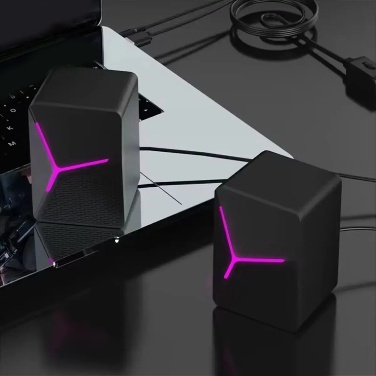 

Mini USB Powered Colorful RGB Wired Gaming Computer Bluetooth Speaker for Laptop Subwoofer Speaker