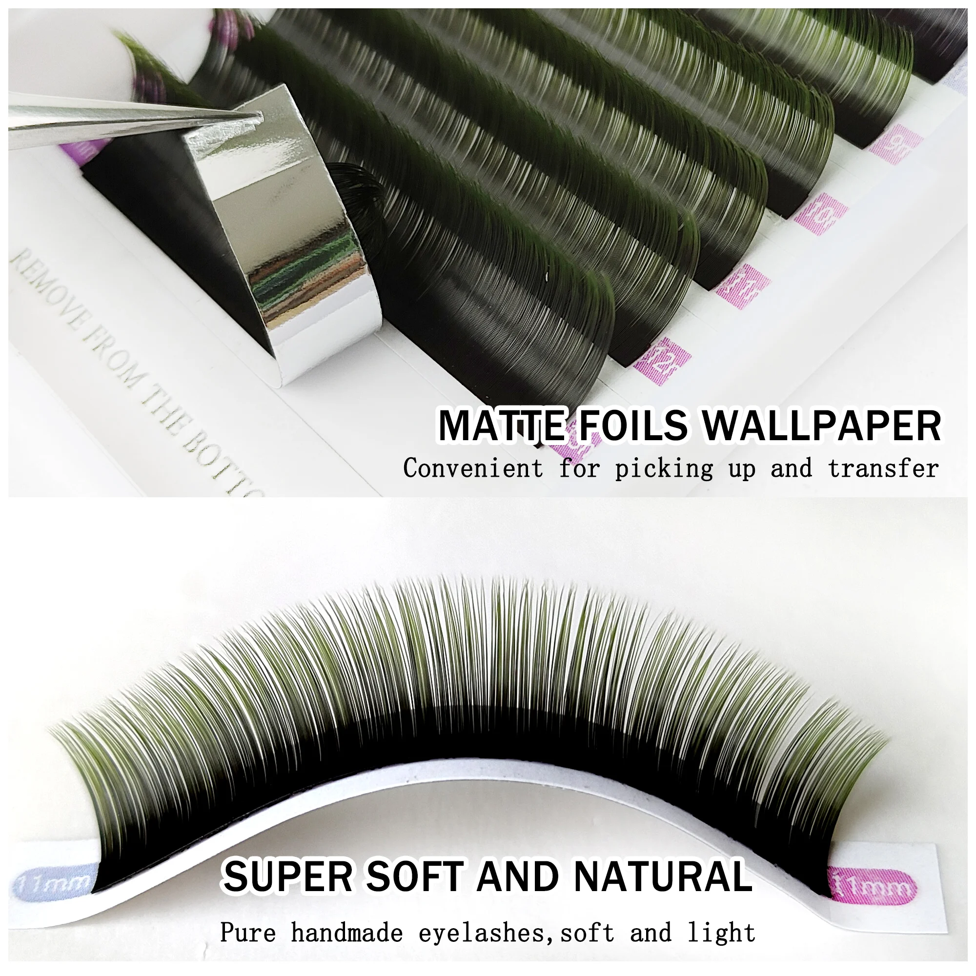 12rows/tray 0.07mm Ombre Pink/Purple/Blue/Brown Colored Eyelash Extension Mix9-14mm Individual Eyelashes Soft Natural Synthetic