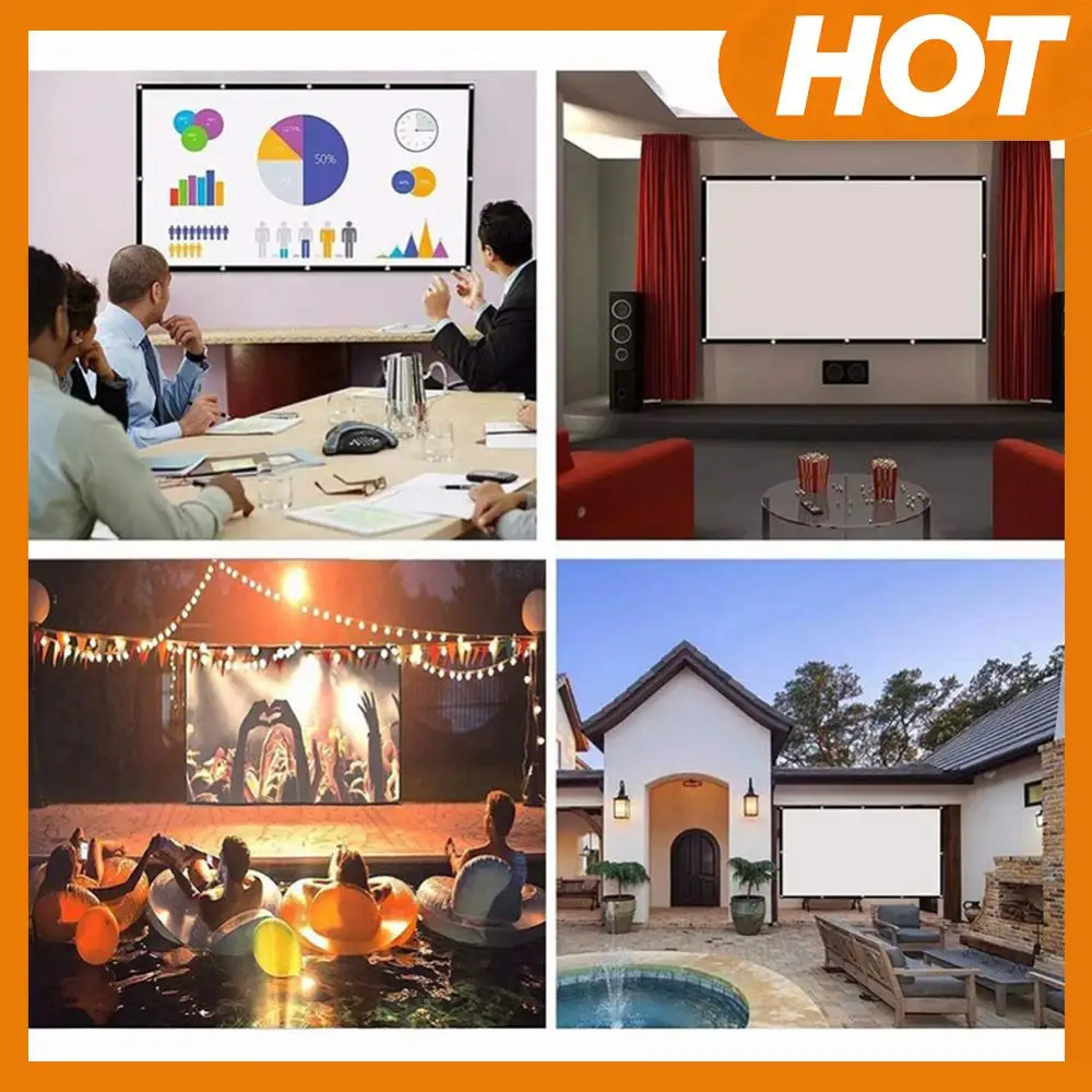 

Простая занавеска для проектора, домашний кинотеатр, офис, проекционный экран HD-дисплея 16:9