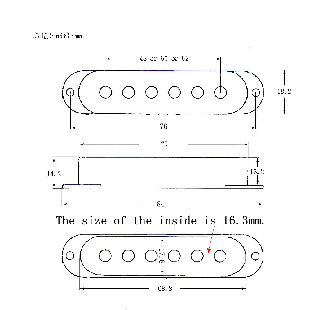 3 sztuk mosiądz gitara elektryczna jeden Pickup obejmuje 48/50/52mm dla ST SQ akcesoria gitarowe części