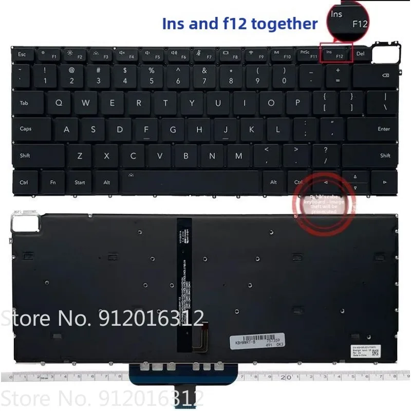 Nuevo teclado estadounidense para portátil HUAWEI MagicBook X14 FRI-F56/H56/G56/H76/G561/F561 con retroiluminación