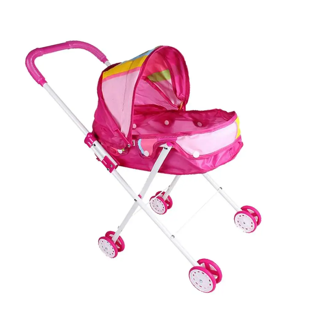 Reborn Baby Kleinkind Möbelspielzeug – faltbarer ABS-Kinderwagen mit drehbaren Rädern