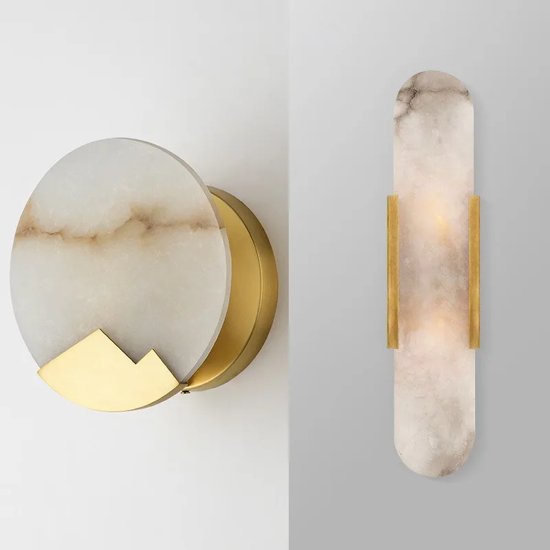 

Living room marble wall lamp postmodern modern minimalist corridor background wall staircase aisle bedroom bedside study decorat