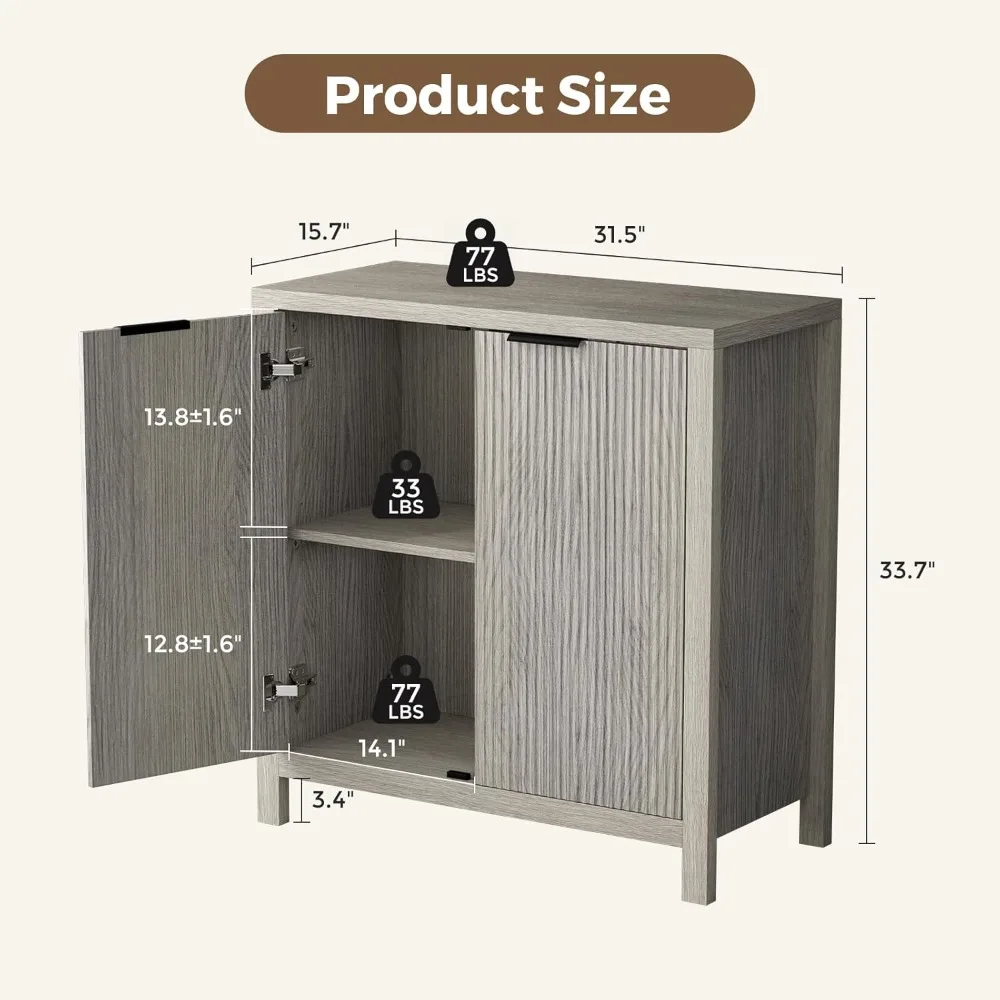 خزانة جانبية للبوفيه مع مساحة تخزين، وخزائن جانبية لبار القهوة Credenza مع أرفف قابلة للتعديل، ووحدة تحكم بوفيه