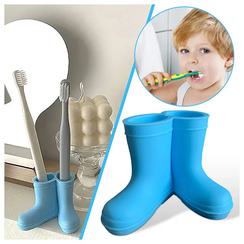 

Creative Toothbrush Holder Mini Rain Shoes Cartoon Cute Silicone Rain Boots Holder Toothbrush Stand Pencil Pen Organize Tools