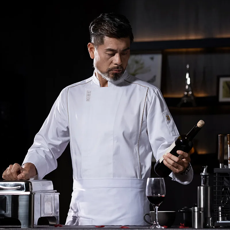 Tuta da cuoco di fascia alta a maniche lunghe da uomo Hotel sala da pranzo cucina autunno e inverno torta da forno abbigliamento da cuoco femminile nuovo