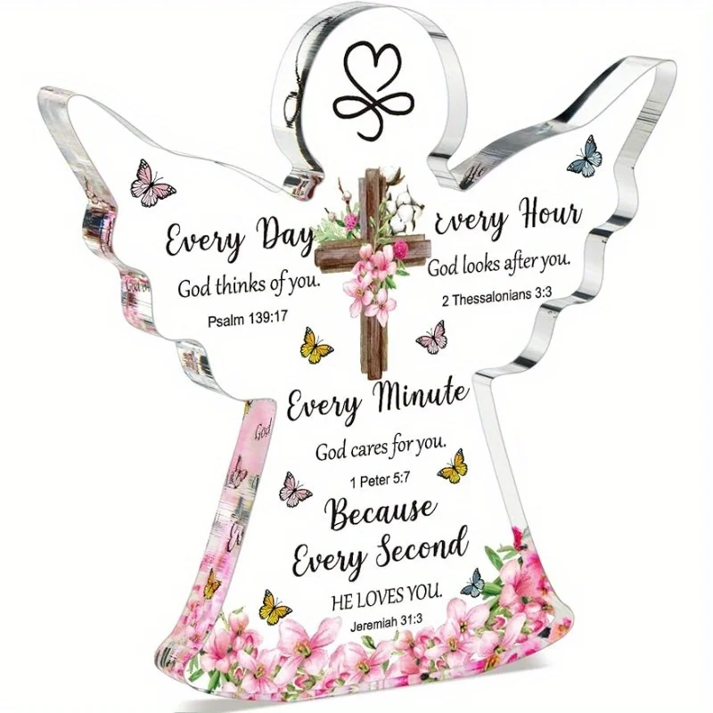 Christian Acrylic Collectible Figurine – Bible Verse Prayers, Inspirational Gift for Women/Men (Valentine’s/Birthdays)