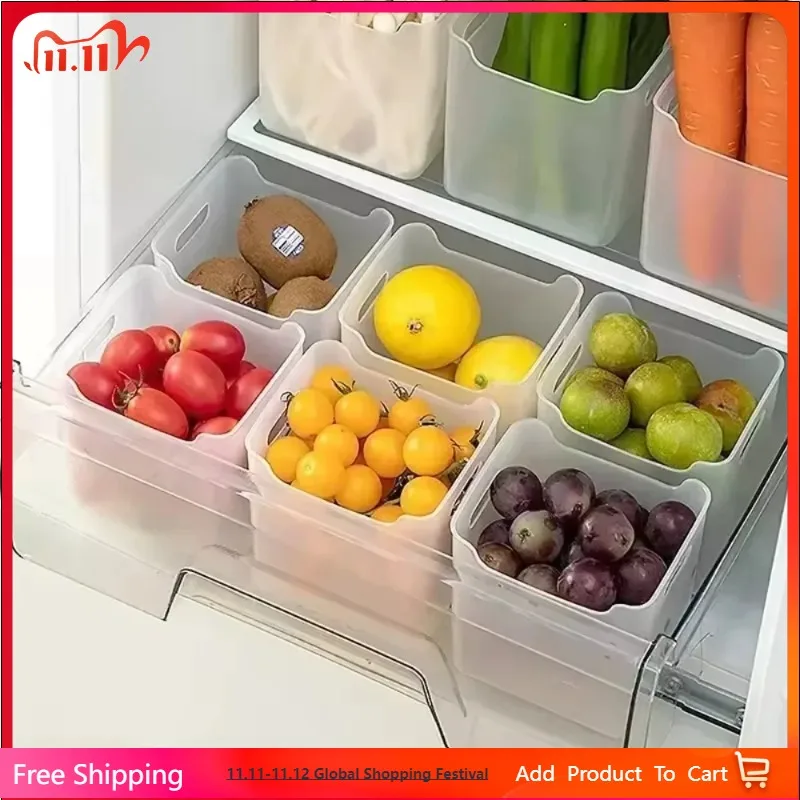 

Home Kitchen Boxes Refrigerator Storage Boxes Food Fresh Organizer Cold Storage Crisper Fruit Spice Food Container Boxes