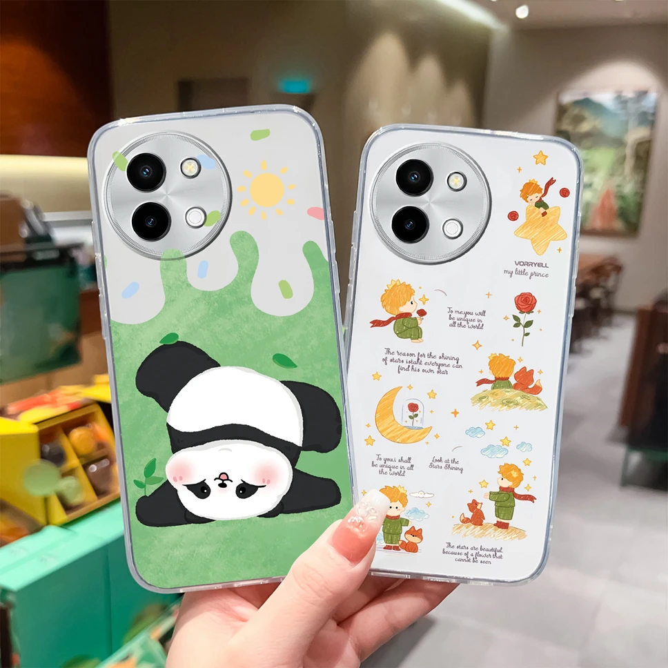 Case For Vivo Y38 5G Colorful Multiple Patterns Transparent Soft TPU Silicone Protective Back Covers Shell For Vivo Y 38 Fundas