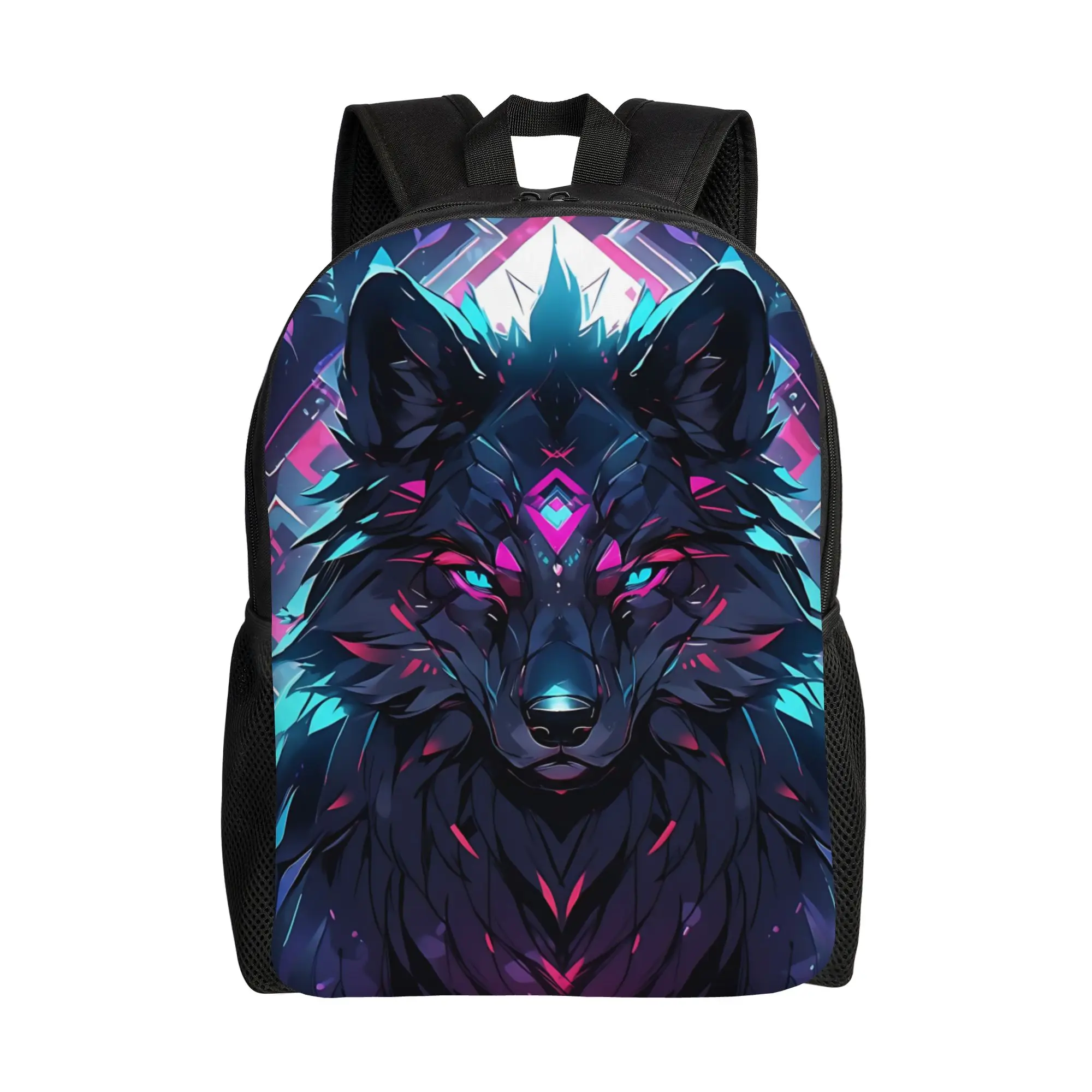 

fashion backpacks the wolf pattern Daypack mochila Dual-Use School Zipper Closure Rucksack