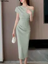 Elegant Off Shoulder Evening Party Dresses Women Summer Fashion Slim ...