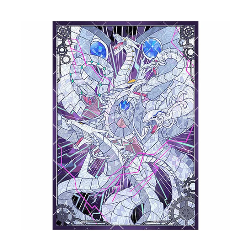

63X90Mm 50Pcs/set Diy Yu-Gi-Oh! Cyber Dragon Card Sleeve Glass Color Flashing Ygo Card Protection Cover Anime Card Gift Toys