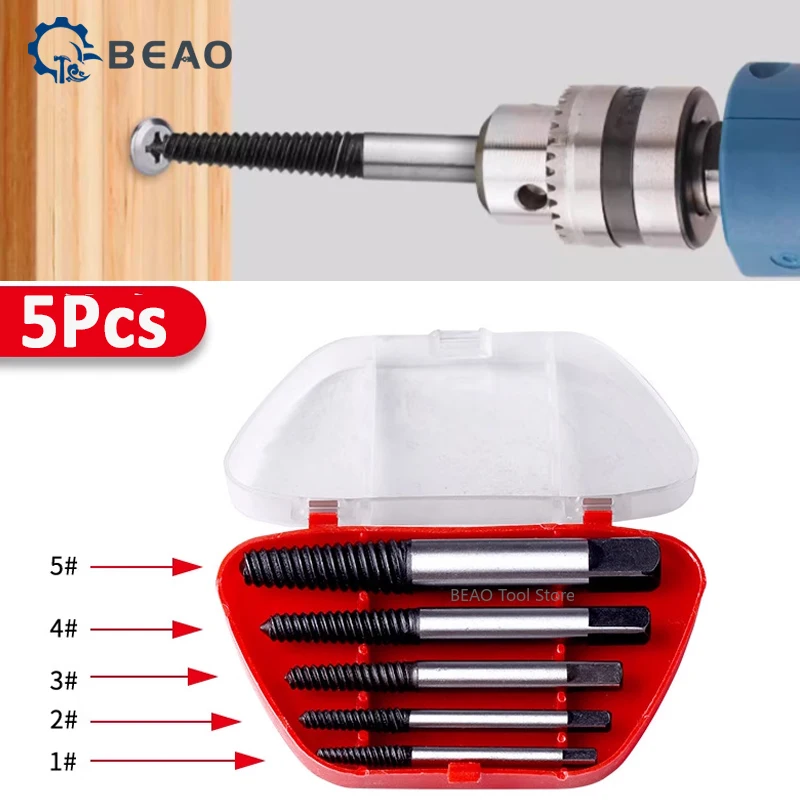5PCS Broken wire extractor water pipe faucet Broken Head Screw Extractor Damaged Bolt Remover