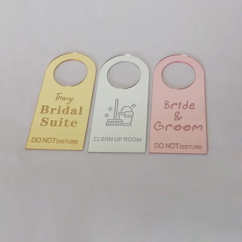 Персонализированные дверные бирки не беспокоить, дверной знак для бара, отеля, торгового центра, офиса, Новые Красивые золотые серебряные/розовые золотые подвесные бирки