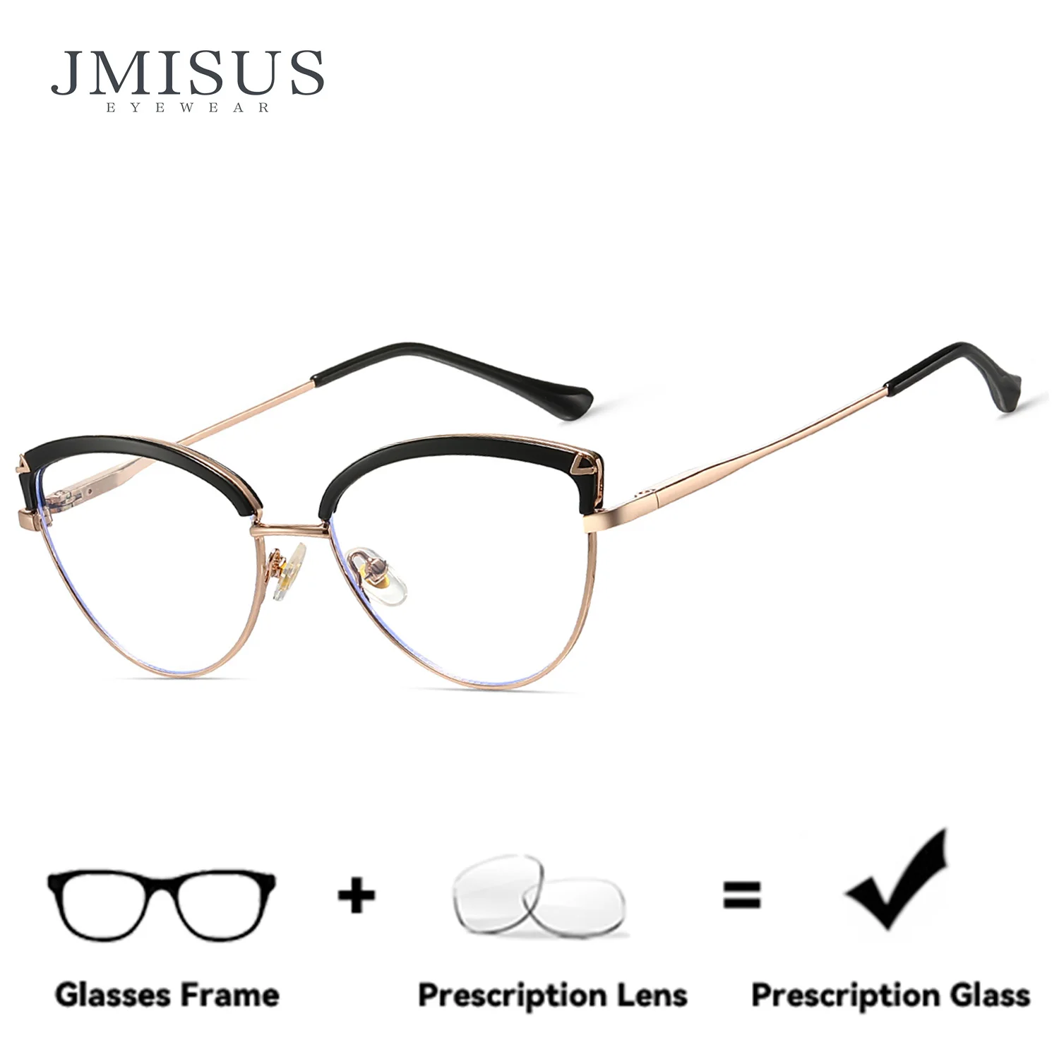 

JMISUS Fashion Cat Eye Progressive Women Glasses Anti-Blue Ray Photochromic Butterfly Prescription Eyewear
