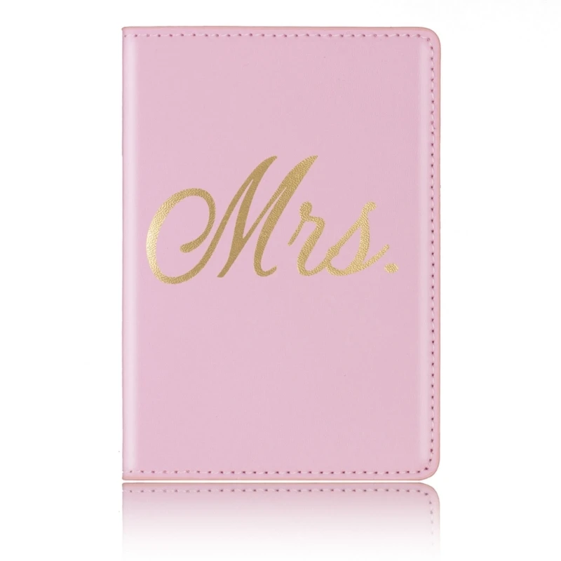 Embroidery Letter Mr Mrs Passport Holder Women Men Lover Couple Travel Passport Cover Credit Card Protector Wallet Wedding Gift