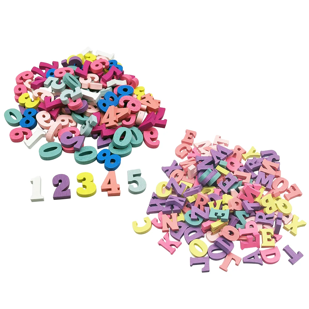 200 Pcs Painted Wooden Figure Ballpoint Pen Craft Letters Hot Erasable Alphabet Number