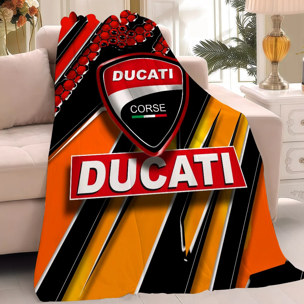 Fashion Racing Blanket Warm Soft Suitable For Bedroom Sofa Bed Living Room Office D-DucatiS-S Logo Travel Camping Gifts