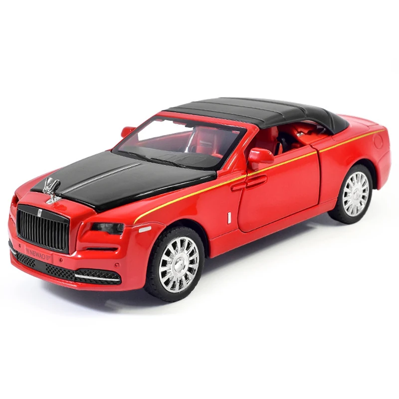 Rolls Royce Dawn Spofec Toy Car para crianças, liga fundido, som e luz, puxar para trás, colecionáveis, presente de aniversário, 1:32