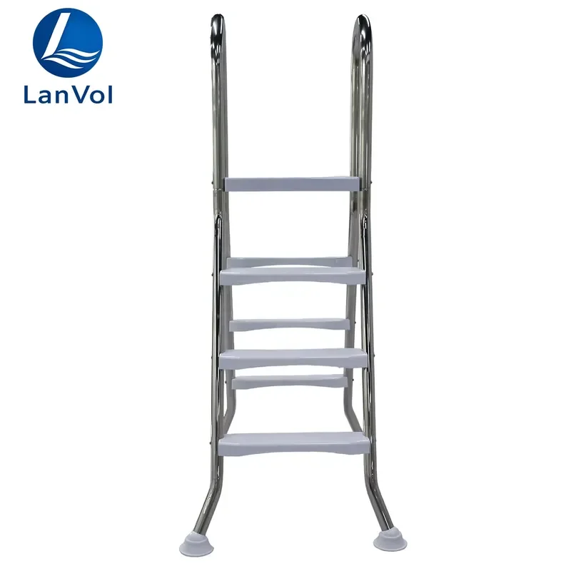 304 Stainless Steel Pool Ladder 4 Step Double Sided Rust Proof Pre Installed Swimming Pool Accessory for Inground Pools