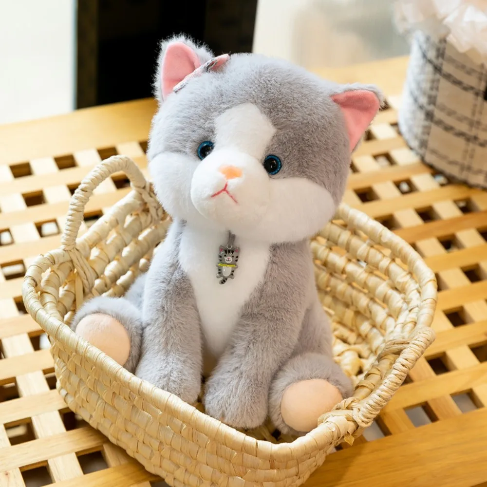 

Decoration With Bowknot Cat Plush Doll Pendant Cute Cat Plush Toy Soft Cartoon Cat Stuffed Toy Children