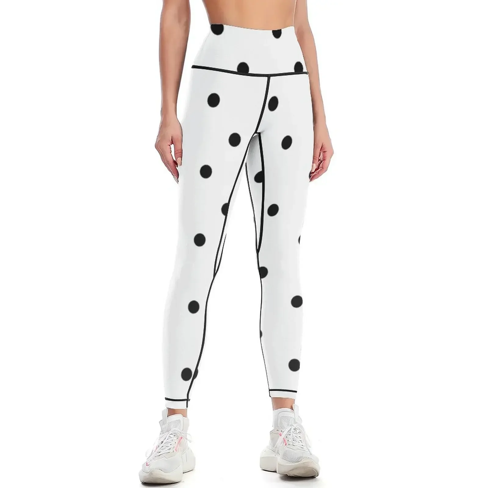

Simple White and Black Dots Leggings for girls Legging sport gym clothing Legging sexy woman Womens Leggings