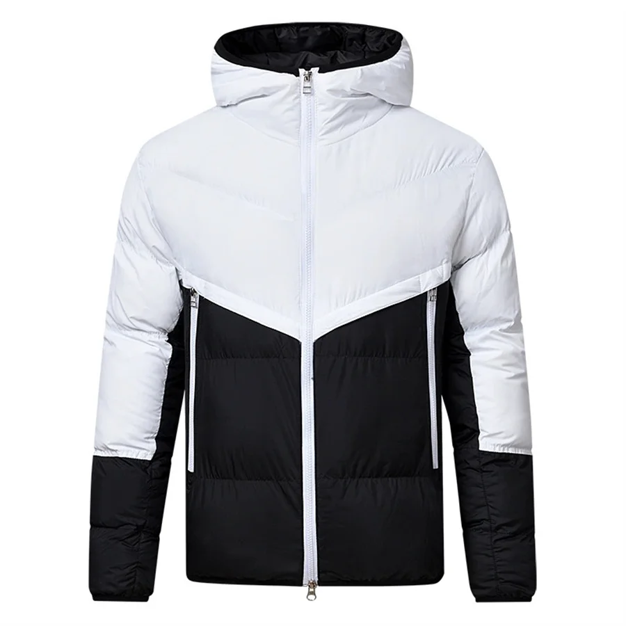 Mixed Color Men's Winter Jacket Hooded Short Cotton Padded Coat Men Casual Zipper Hoodies Cold-proof Warm Parkas Outerwear