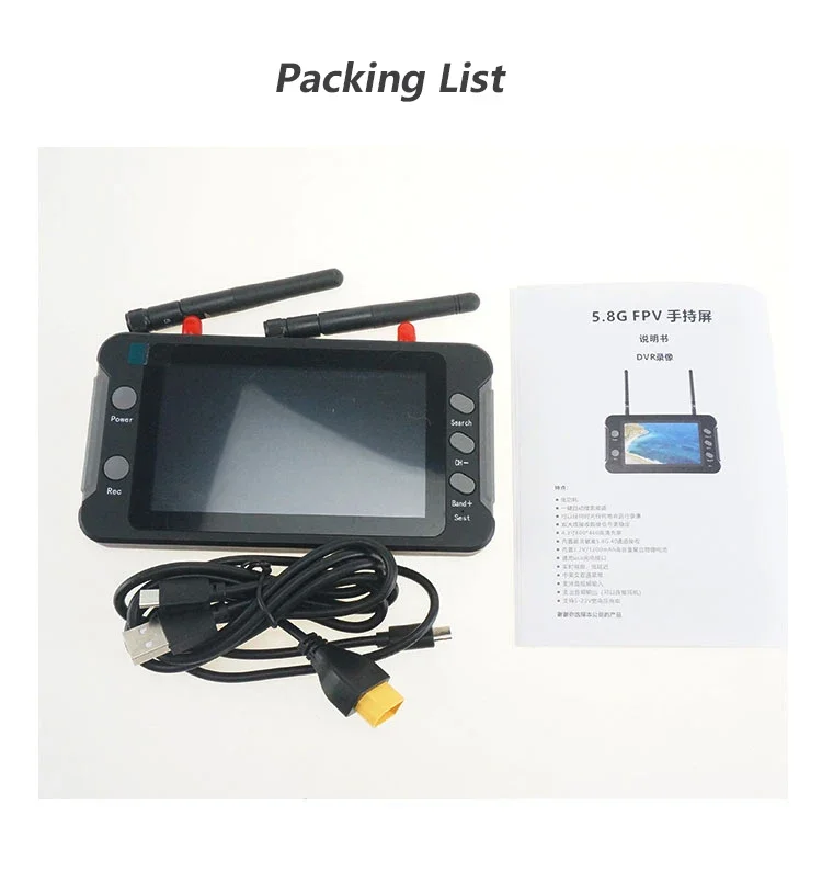 SmCpSoloGood 800*480 5.8G FPV Monitor With DVR 40CH 4.3 Inch LCD Display 16:9 NTSC/PAL Auto Search Video Recording