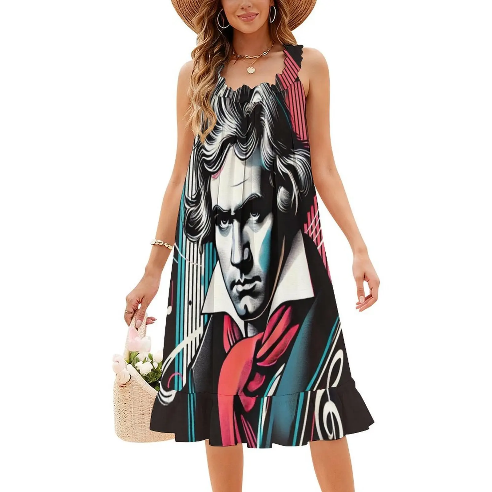 Ludwig Van Beethoven-Amanti della musica Hip Hop Streetwear da donna Abito con stampa grafica Party Club Wear Beethoven Musica classica