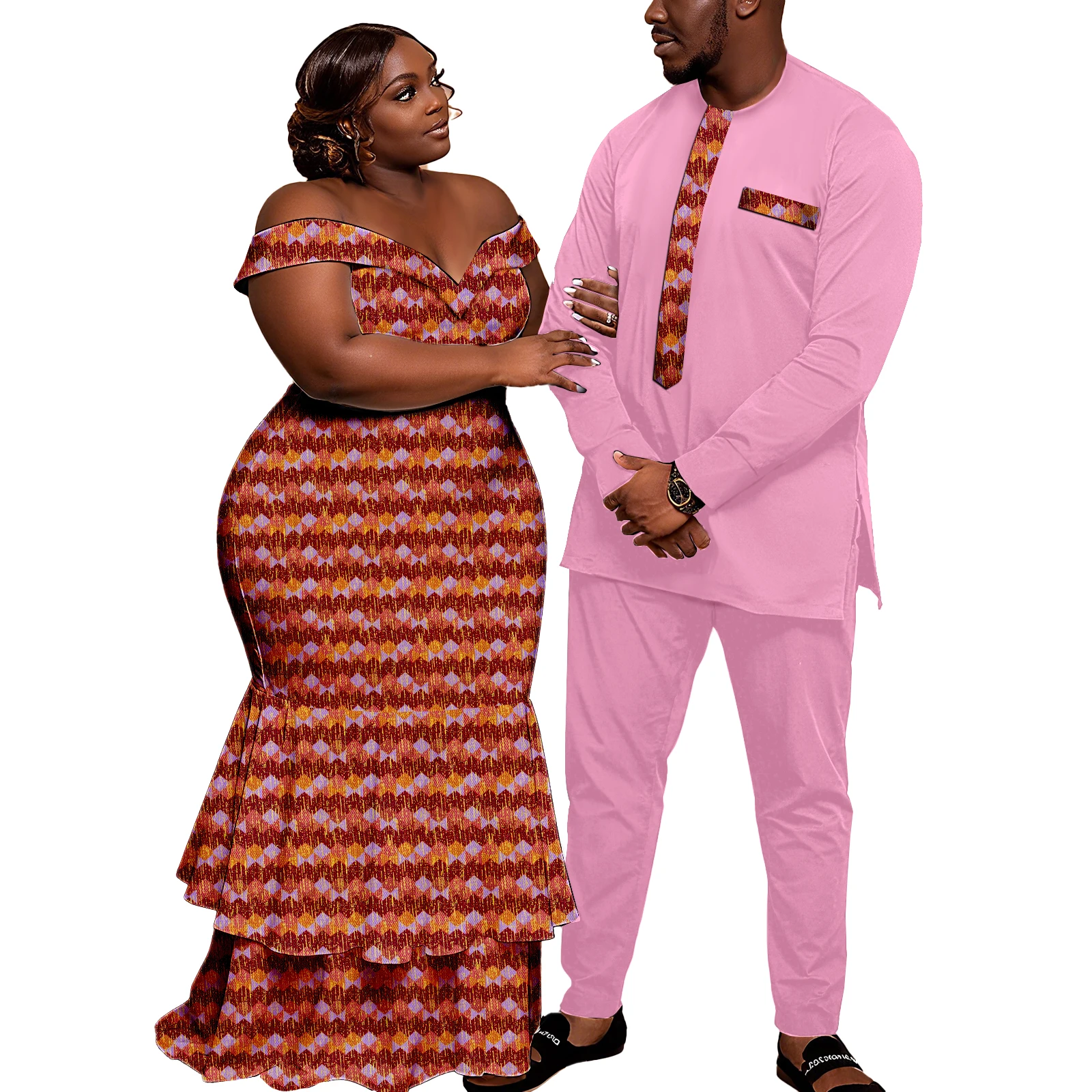Afrikanische Paarkleidung Kente Frauen Ankara Türkei Kleid Kleid oder Dashiki Männer Anzug Hemd und Hose Nigerianische Kleidung