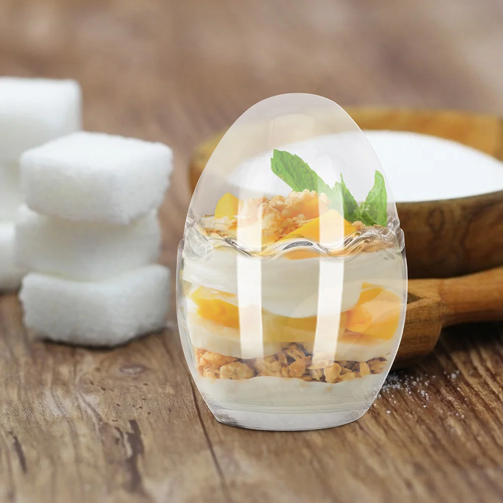 

3 шт., милые стеклянные чашки для десерта из яичной скорлупы, идеально подходящие для пудинга, соусов йогурта, семейных ужинов, мероприятий, чашек для пудинга, формы для изготовления желе