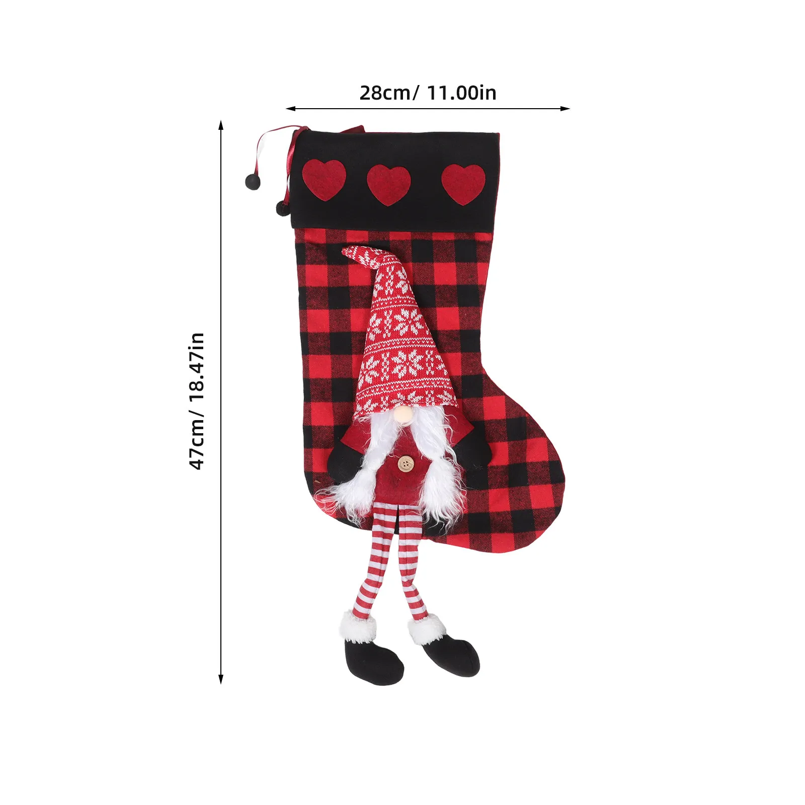 Christmas Hanging Socks No Face Gnome Tomte Nordic Style Large Candy Treat Bag Xmas Tree Decor Large Christmas Stockings