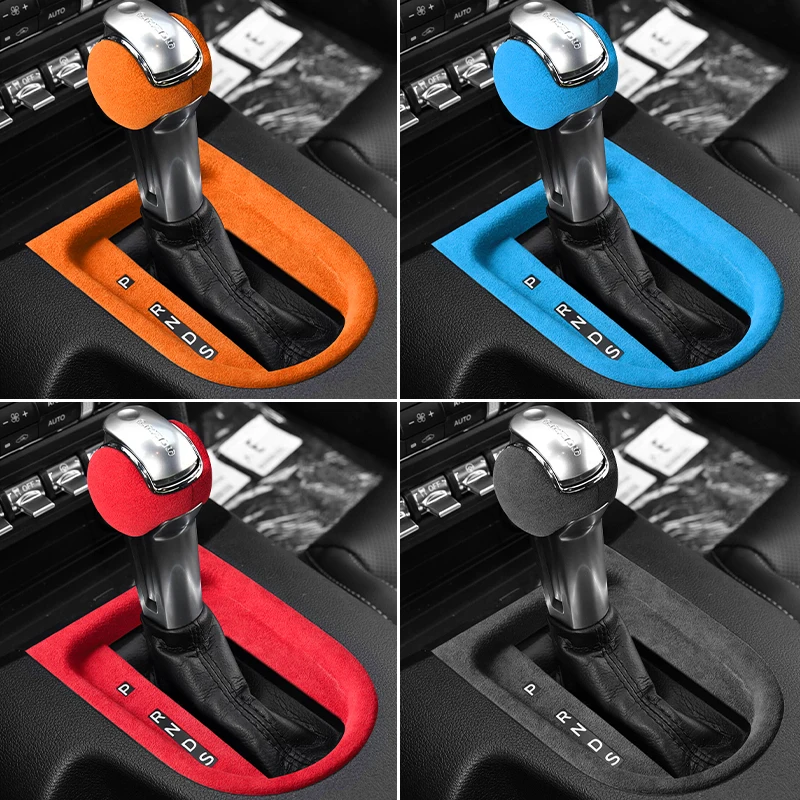 

Made of Alcantara For Mustang Car Center Console Gear Shift Panel Trim Sticker and Gear Shift Boot Cover Interior Accessories