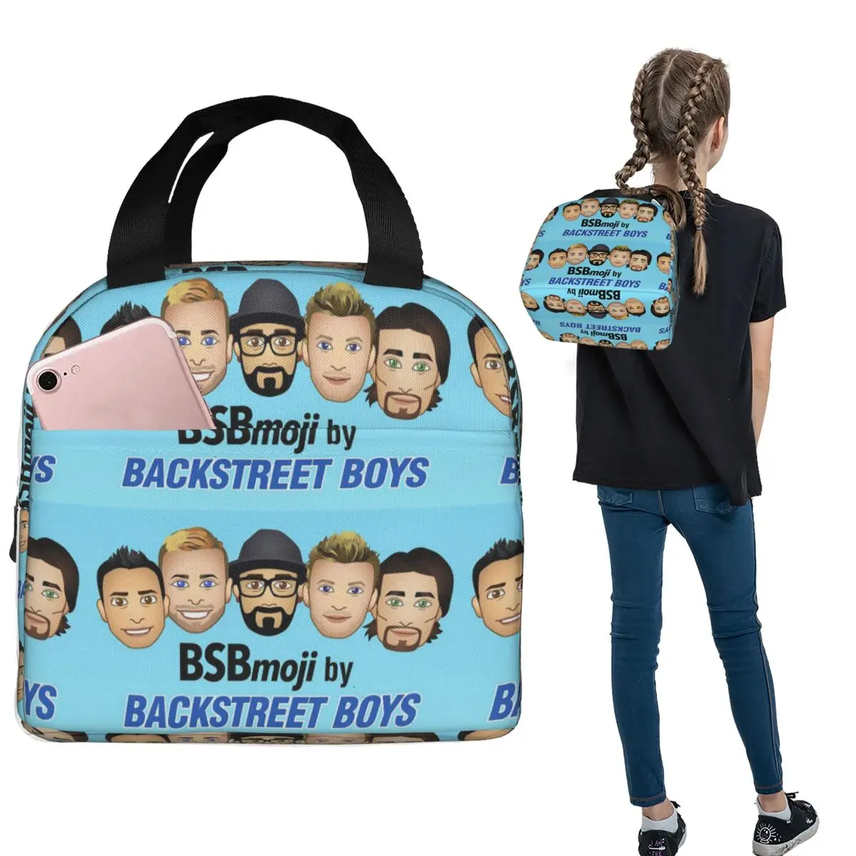 Backstreet Boys Music Group Insulated Lunch Bag for Women Kids Portable Food Boxes Thermal Lunch Box Tote