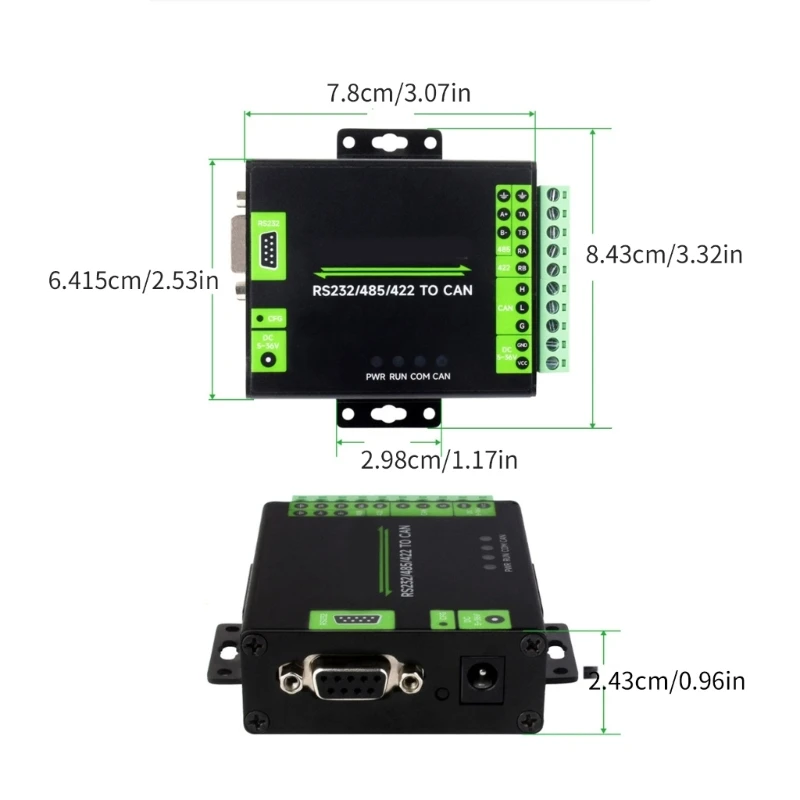 485/422 To CAN Industrial Isolated Converter, Supports Modbus RTU Conversion