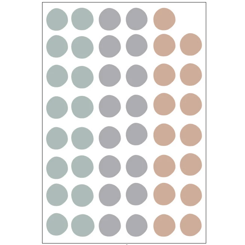 1 Sheet Morandi Color Dot Sticker Children's Bedroom Living Room DIY Decoration Wall Stickers PVC Self-Adhesive Stickers