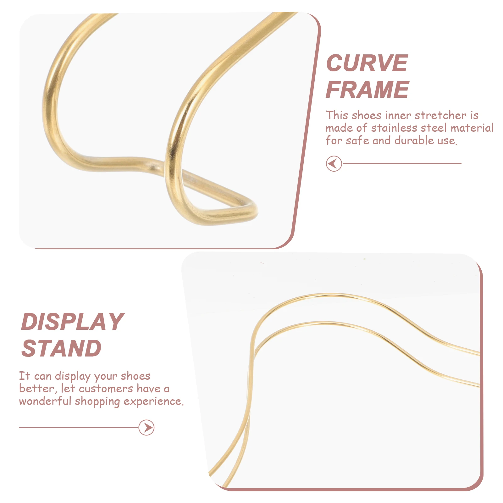 

2Pcs Shoe Display Rack Stainless Steel Inner Stretcher High Heels Shoes Holder Store Display Stand Shoe Organizer for Retail