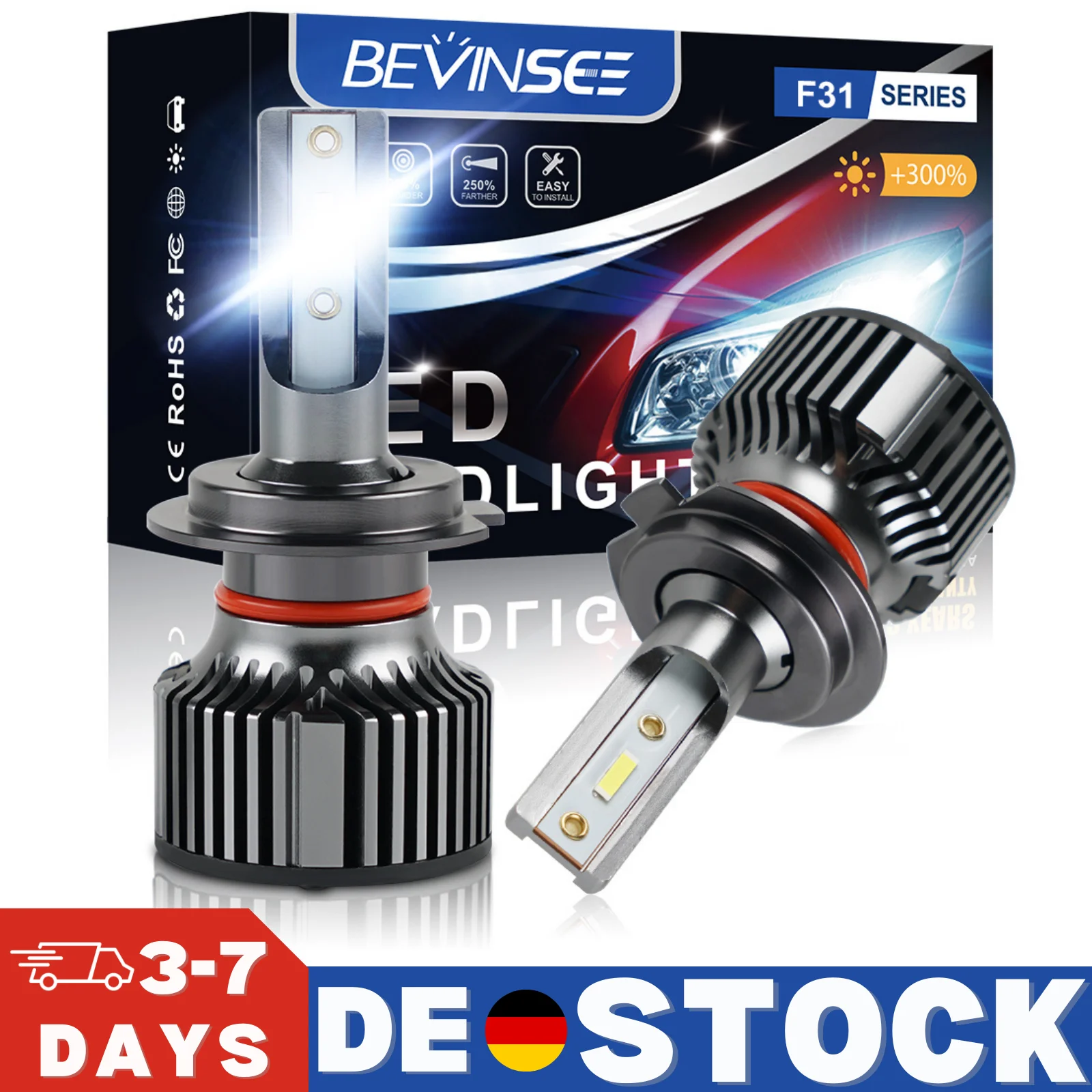 

BEVINSEE H7 LED Car Headlight Bulbs Mini Size H11 H4 H3 H8 H9 9006 HB4 9005 HB3 H1 9012 LED Fog Lights Auto Headlamp 6000K 12V