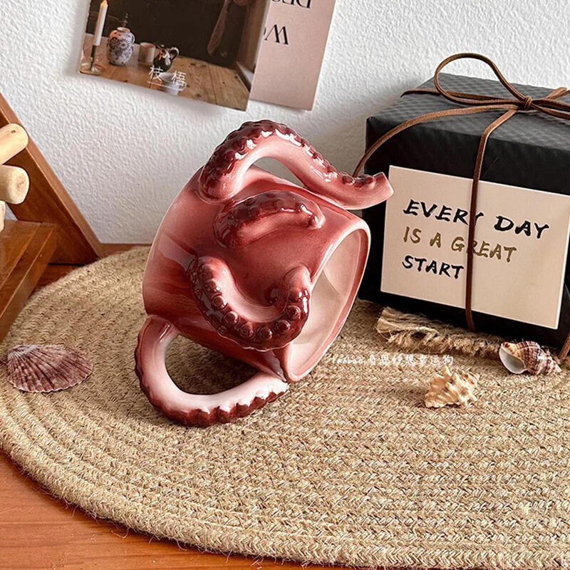 Novel Tentacle Octopus Ceramic Cup Exquisite Gift Box Mug Ceramic 350ml Party Coffee Mugs Funny Novelty Gifts For Creative Mug