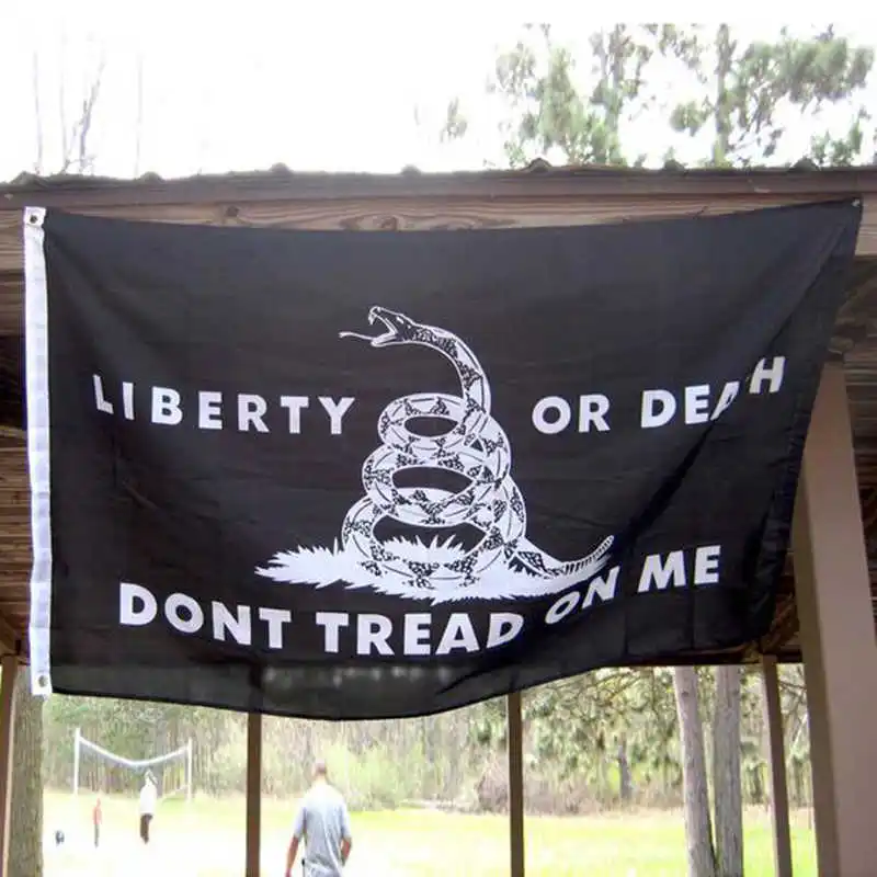 American Gadsden Flag DONT TREAD ON ME 3x5 Feet Black Polyester Snake LIBERTY OR DEATH Printed Home Decorative Flags Banners