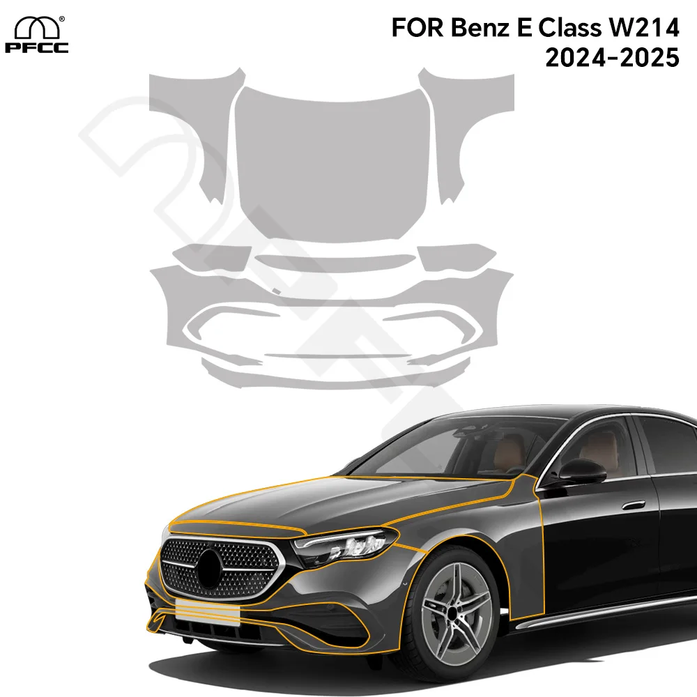 For Mercedes Benz E Class W214 2024 2025 Car Paint Protection Film Clear Bra Pre-cut TPU PPF Anti-scratch Resistant Invisible
