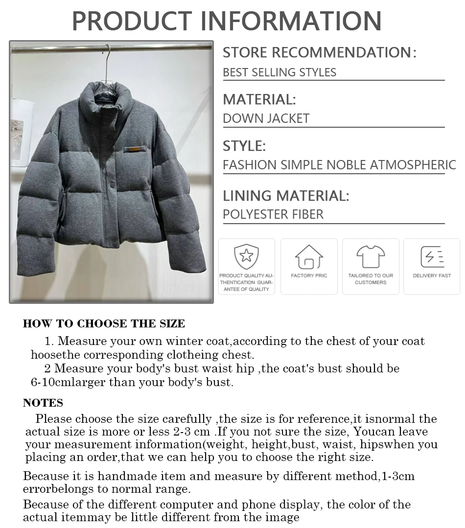 Winter warm ganzendonsjack met ritssluiting Kasjmierwollen jassen Dikke vrouwelijke uitloperjas Pufferjassen