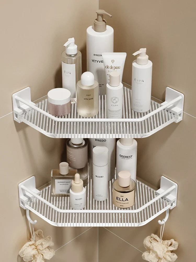 

White bathroom storage rack, non perforated bathroom tripod, shower room toilet, acrylic bathroom tripod