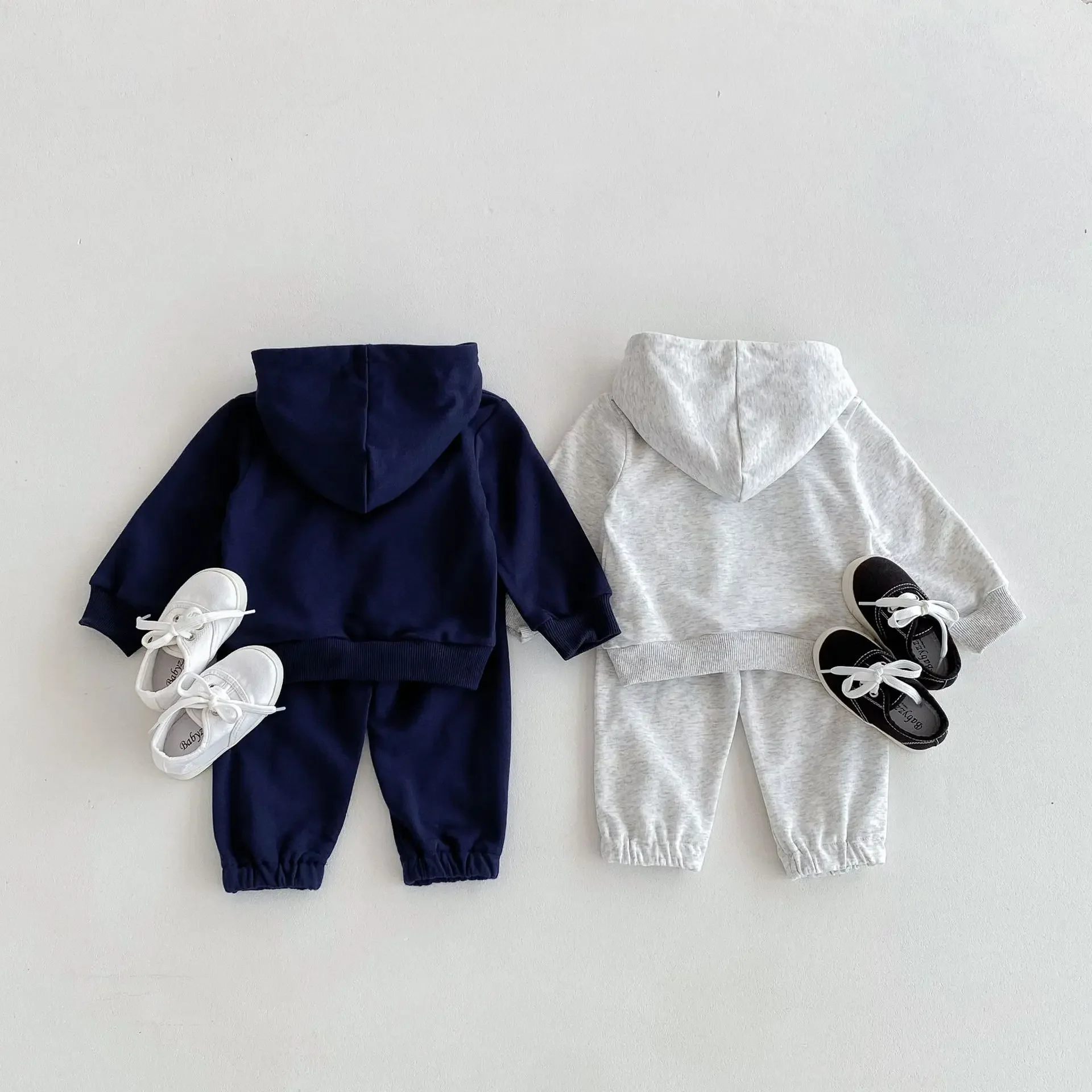 Spring Autumn Children's Sets Baby Long Sleeved Top Pants Two-piece Set for Boys Girls Hoodie Sweatpants Sports Set