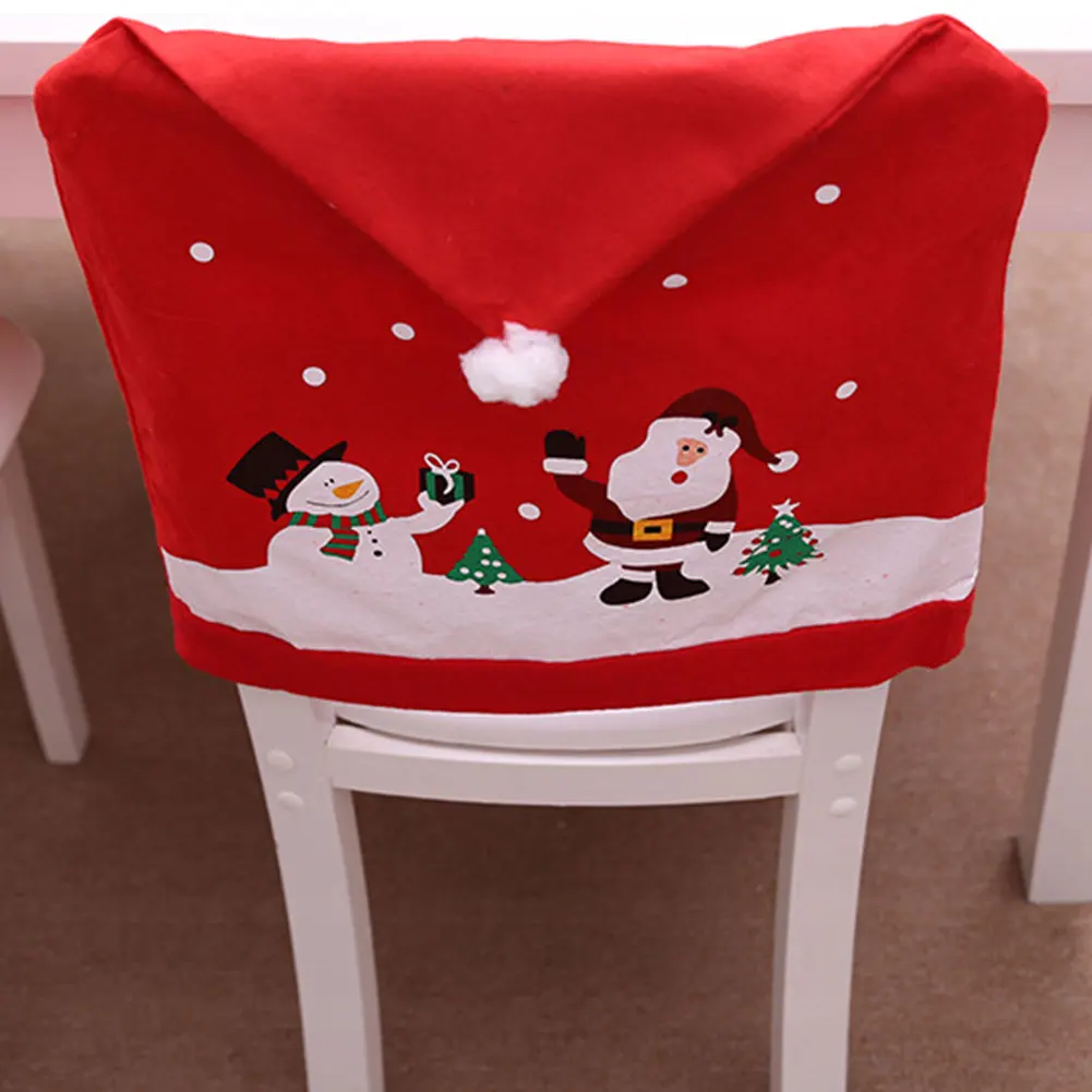 Christmas Chair Protector Cover Multipurpose Dining Chair Decor Cover Cute Festival Favor for Banquet Holiday Festival Decor