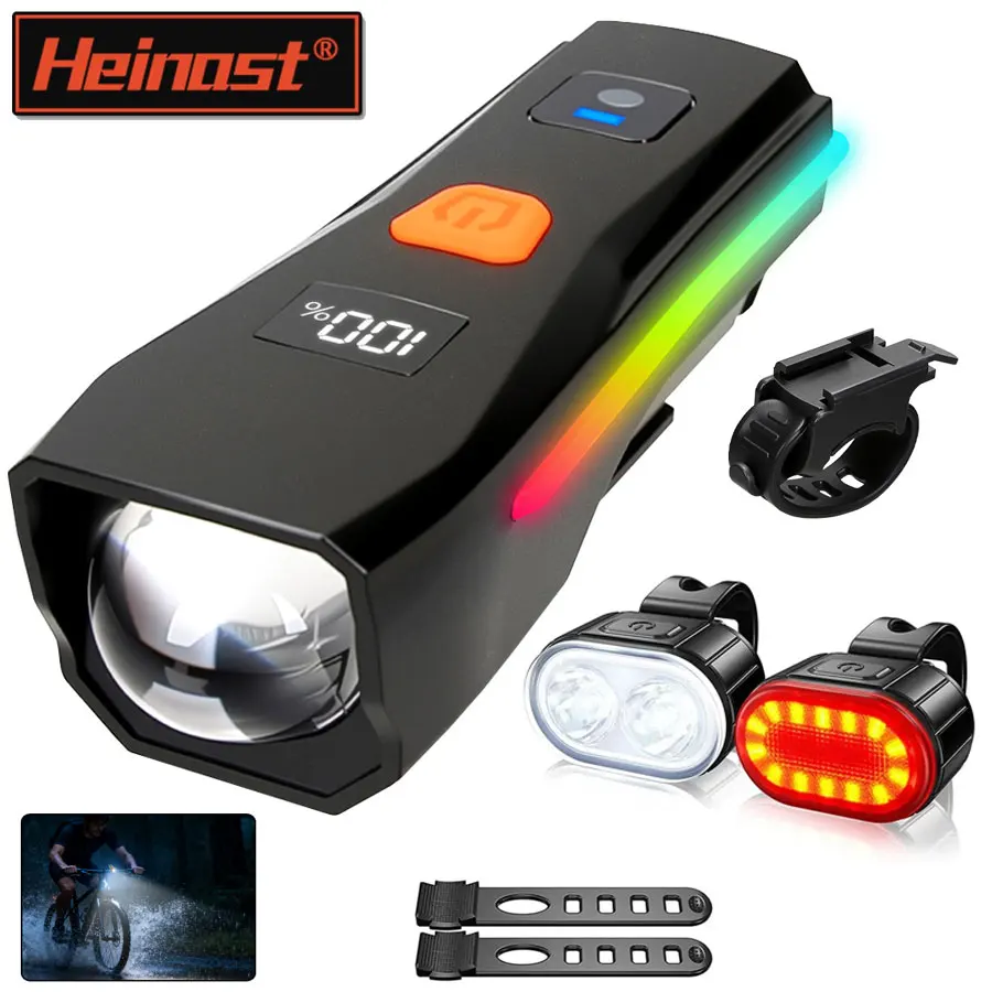 الدراجات دراجة الجبهة/الضوء الخلفي/مجموعة الدراجة الدفاع مصباح يدوي عصا MTB مقاوم للماء الضوء الخلفي LED فانوس دراجة الملحقات #1