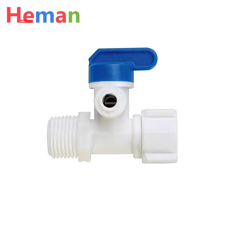 1/2'' Thread to 1/4 3/8 Tube Water Adapter RO Feed Ball Valve Faucet Water Filter Reverse Osmosis System for Water Purifier Tap