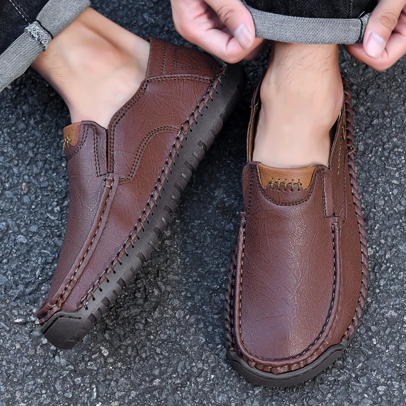 Spring and summer wide-toe men's loafers, casual men's shoes, perfect for driving.